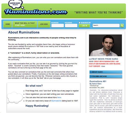 Ruminations.com Home Page