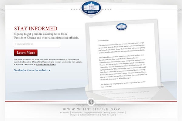 White House Splash Page