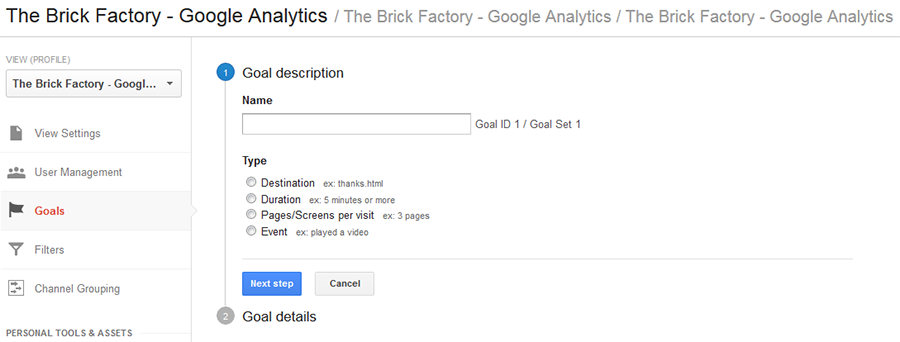 Goal Conversions - Google Analytics