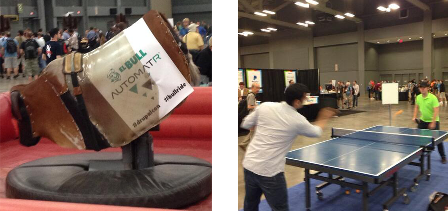 Drupalcon mechanical bull and ping pong