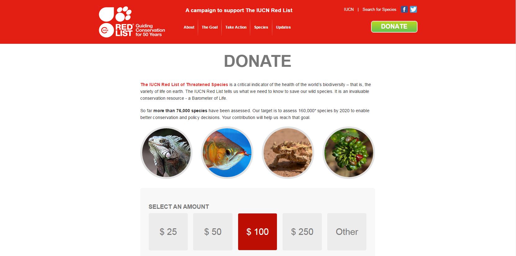 IUCN donation page