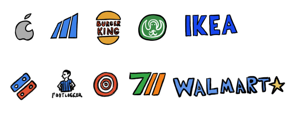 Famous logos drawn from memory
